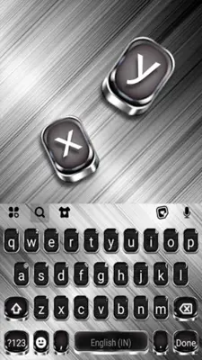 Metallic Silver Keyboard Backg android App screenshot 0