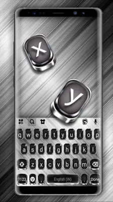 Metallic Silver Keyboard Backg android App screenshot 4